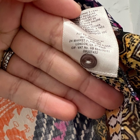 ANTHROPOLOGIE Vanessa Virginia patchwork henley top - Picture 9 of 10